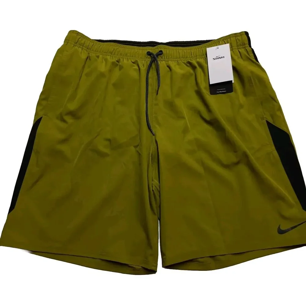 Nike Swim Men's Green Black 9in Volley Trunks‎ Size 2XL XXL NESSA482-314